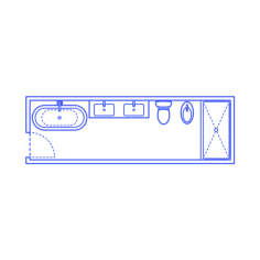 Layouts Bathrooms Primary Luxury Bidet 1 Wall Technical Drawing Svg Vector, Free Vectors File